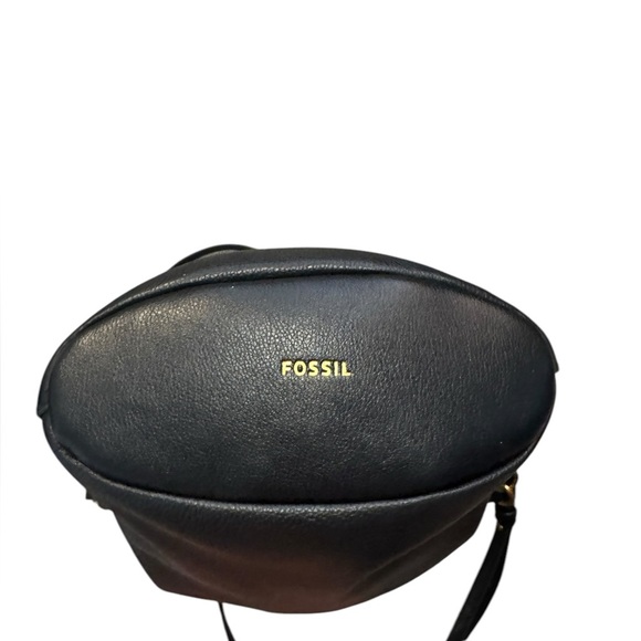 Fossil Talulla Small Hobo Leather Bag Handbag Black Gold Purse Excellent - Picture 9 of 14